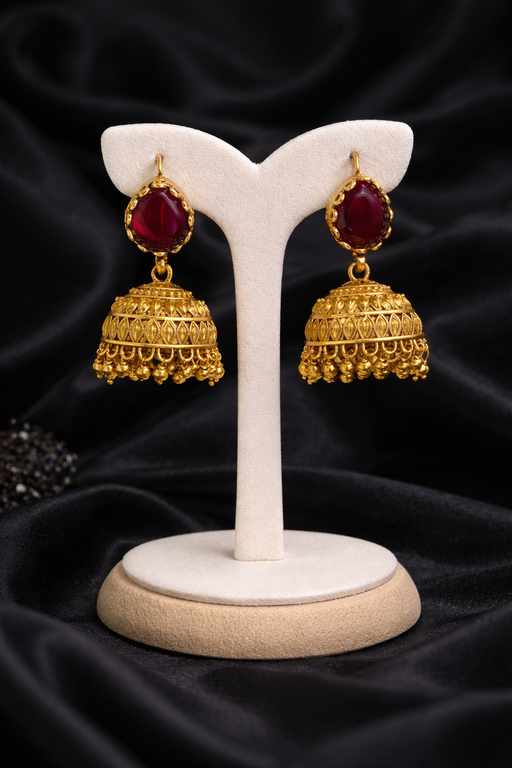 Antique Ruby Stone Jhumka (#070)
