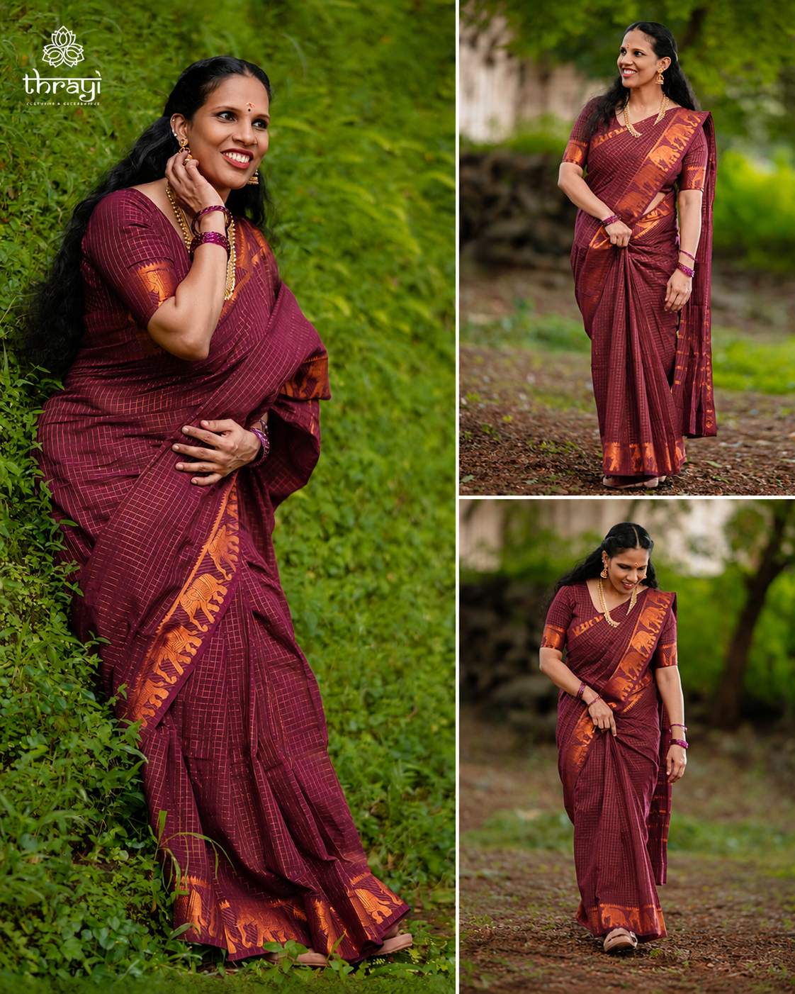 Zari Checks Sungudi Cotton Saree with Blouse