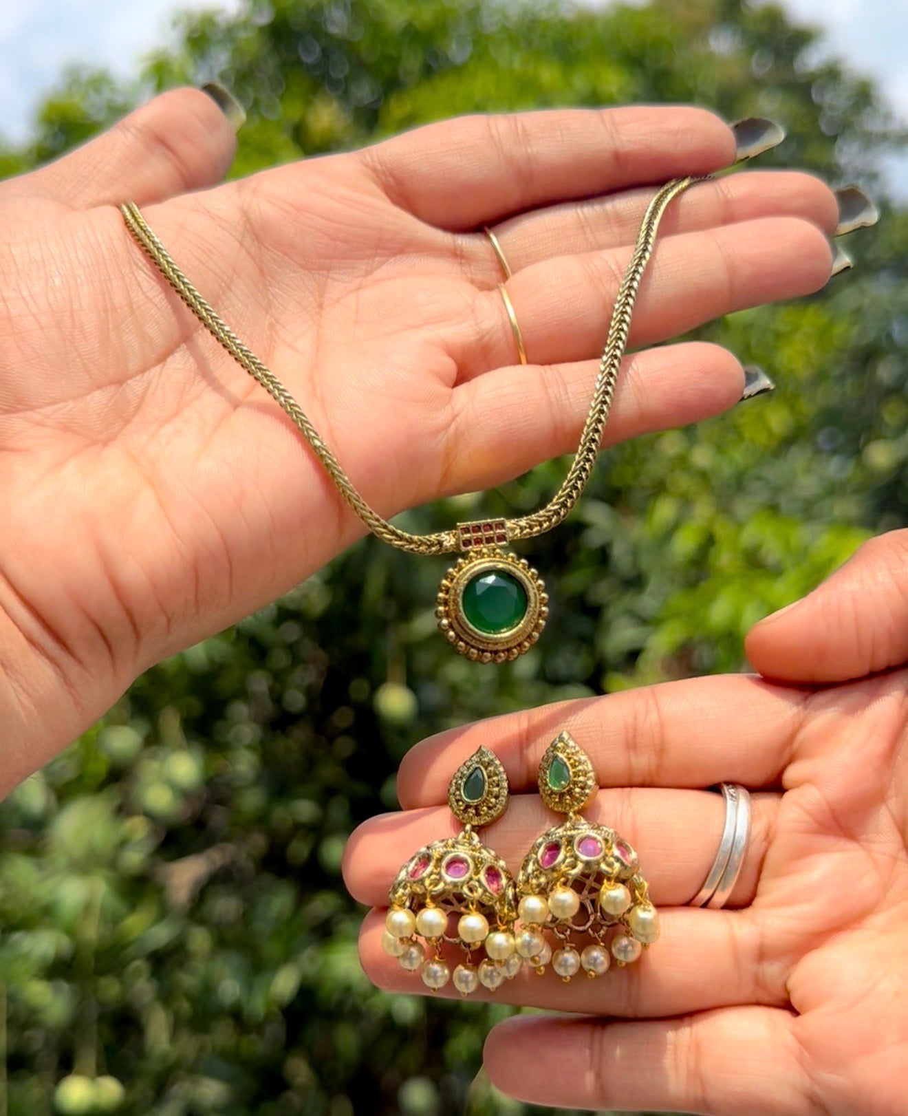 Emerald Drop Simple Attigai Set (#080)