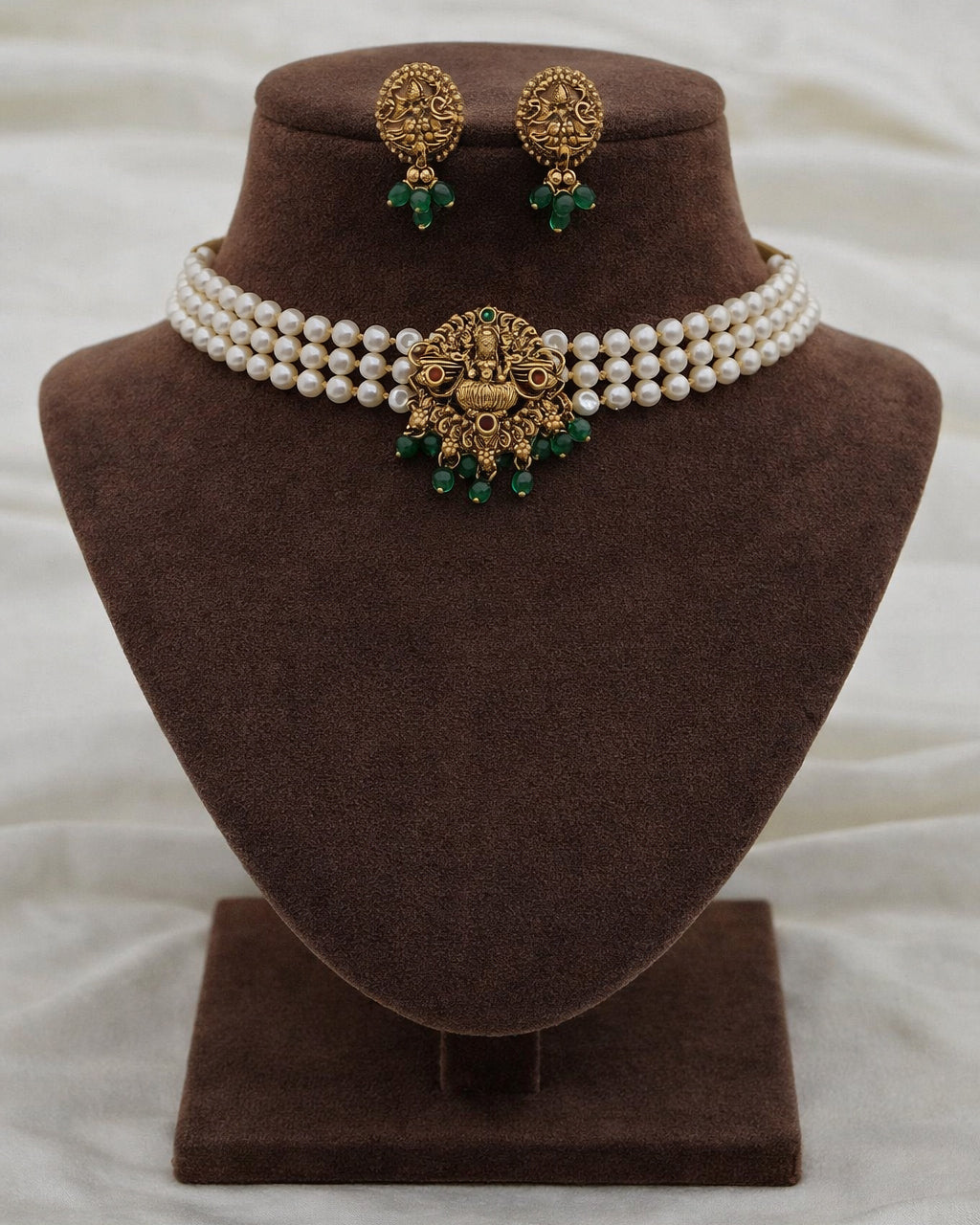 Lakshmi Temple Pearl Choker Set