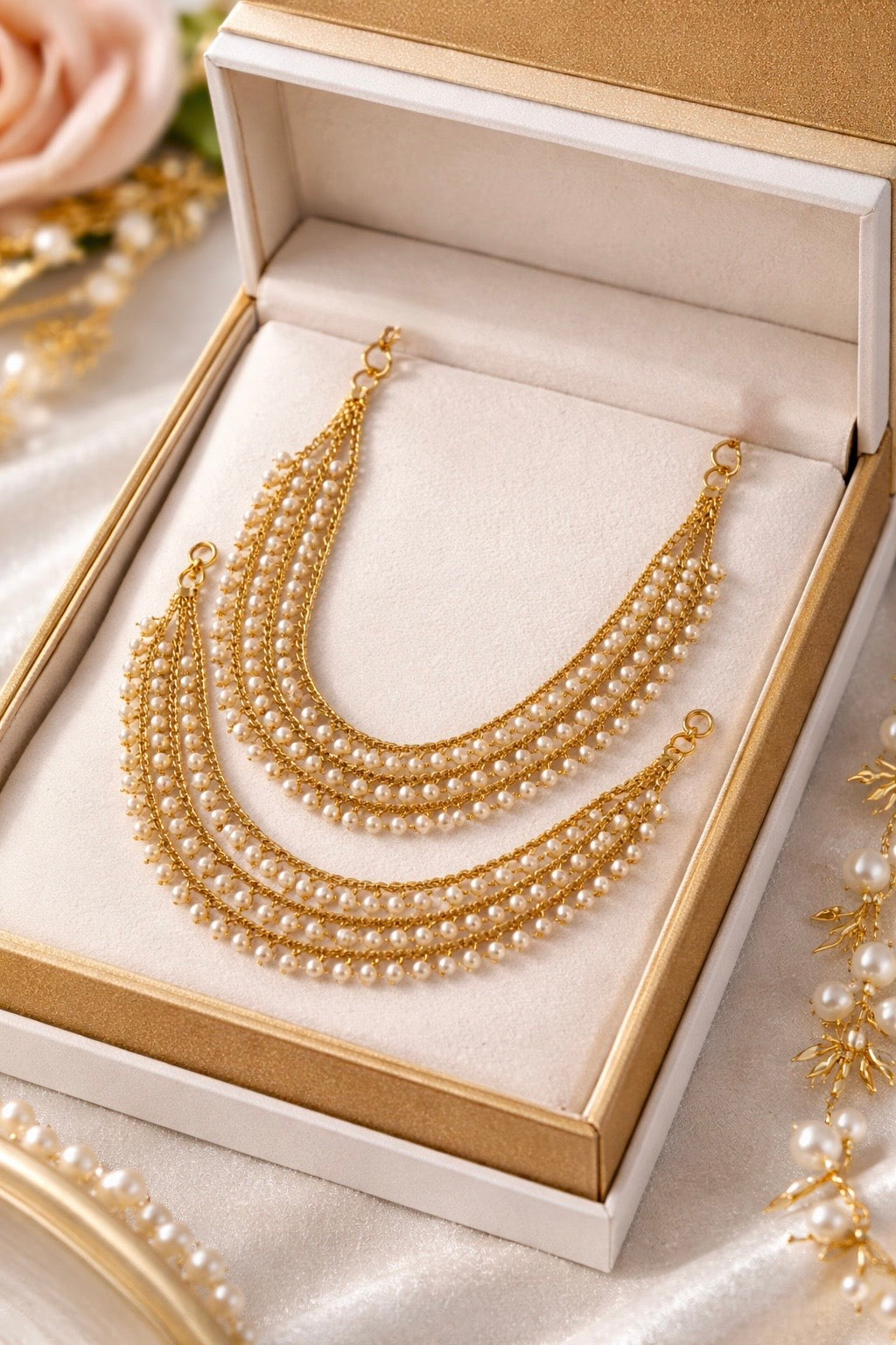 Elegant 3-Layer Pearl Ear Chain