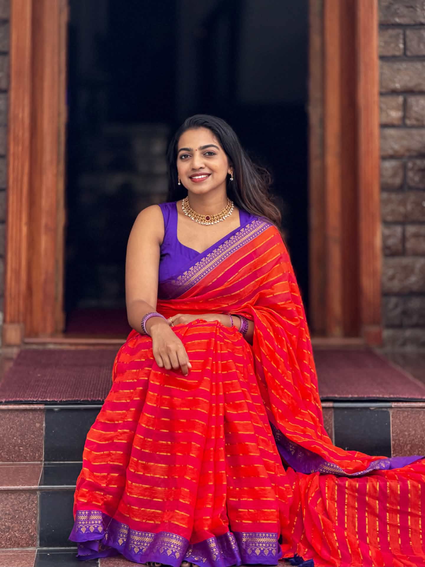 Sindhoora Mul Cotton Saree
