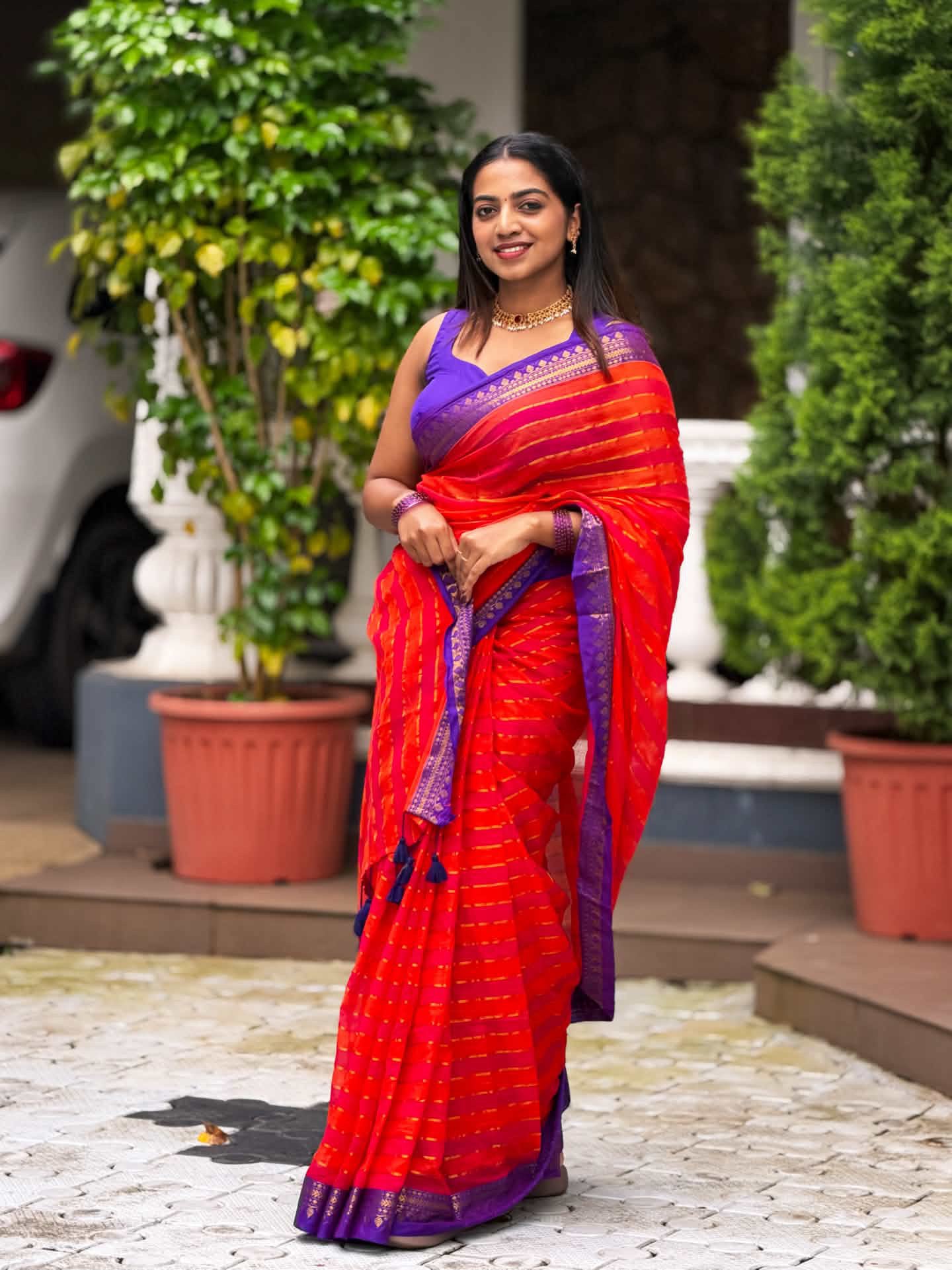 Sindhoora Mul Cotton Saree