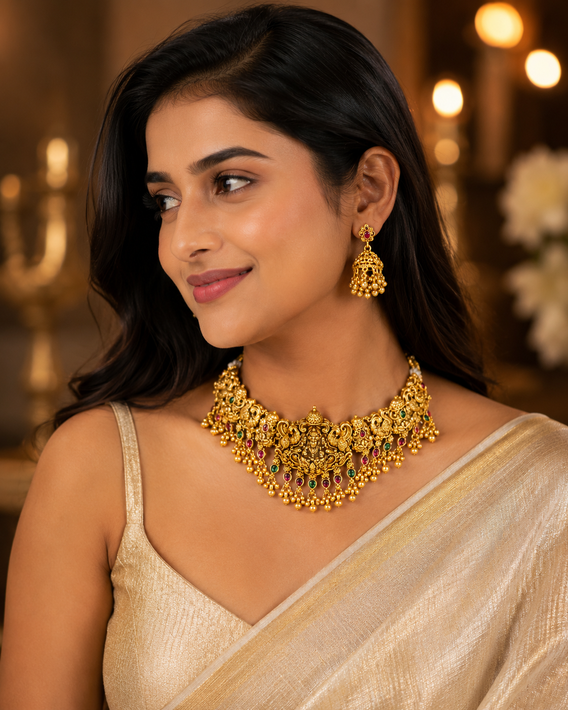 Mahalakshmi Temple Choker Set