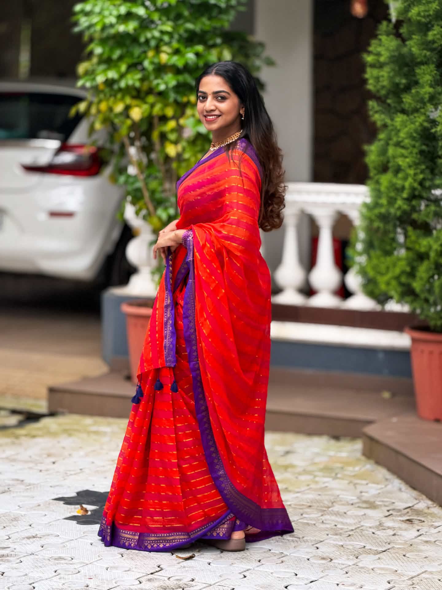 Sindhoora Mul Cotton Saree