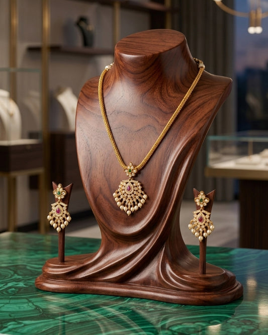 Pearl Drop Attigai Necklace Set