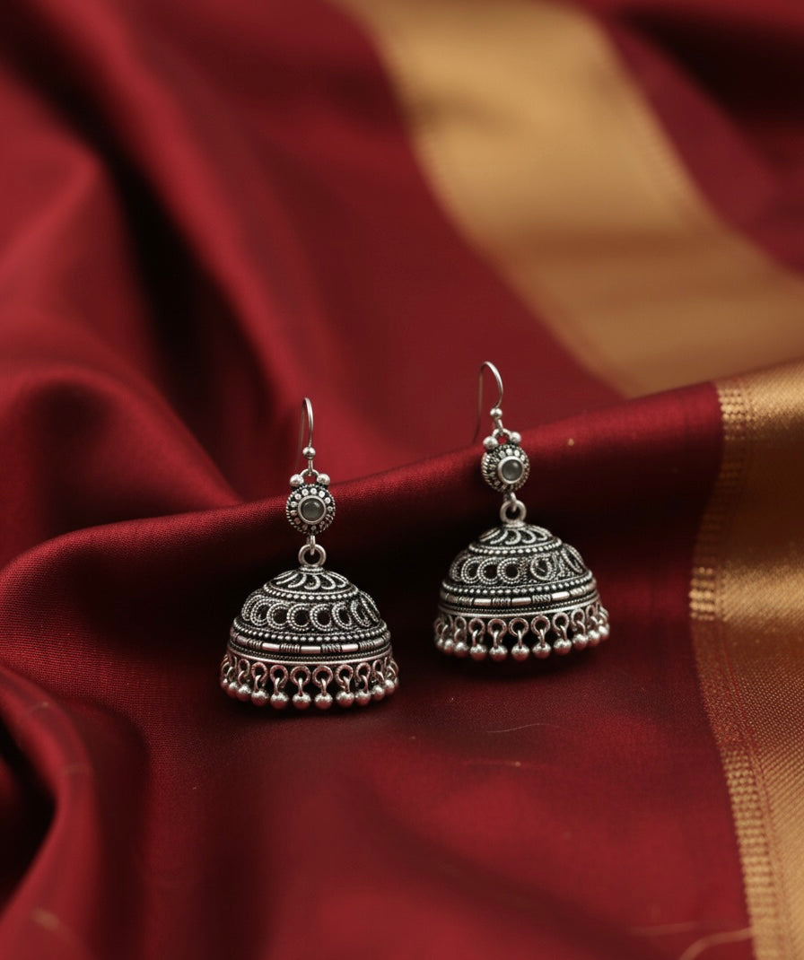 Noor Silver Jhumka (#039)