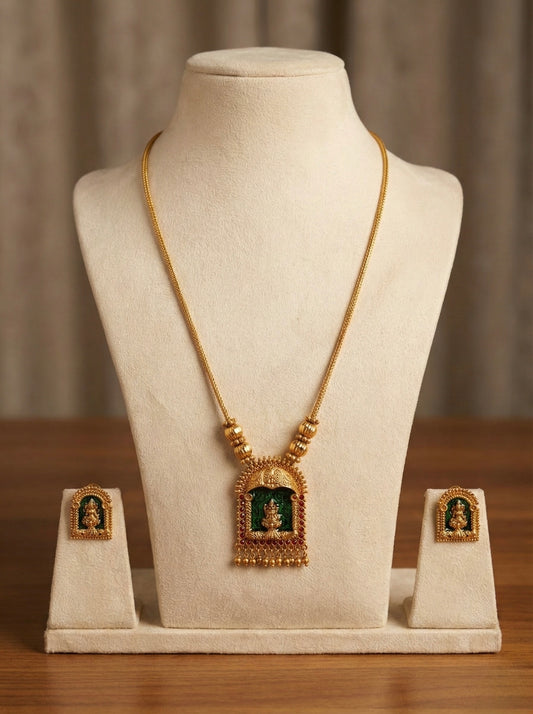 Palakka Lakshmi Temple Pendant Necklace(#054)