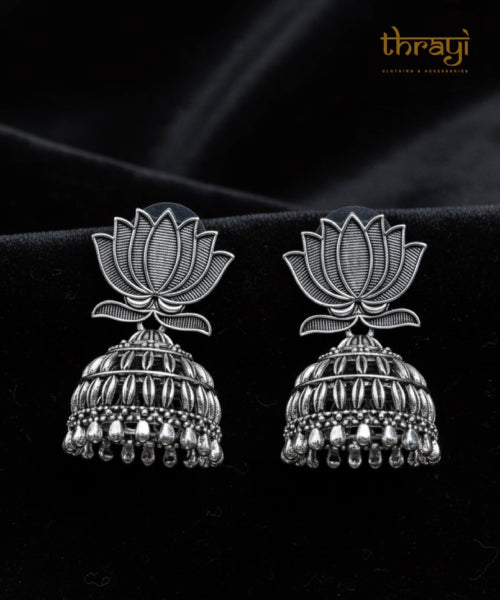Silver Padma jhumka (#020)